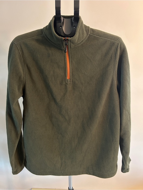 Bass Other - Bass Olive Green Half-Zip Fleece with Orange Zipper